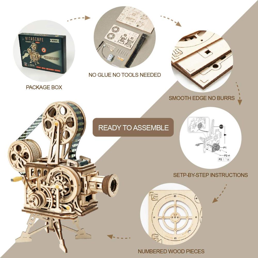 Hand Crank Projector 3D Wooden Puzzle - wonderfulandamazingstuff