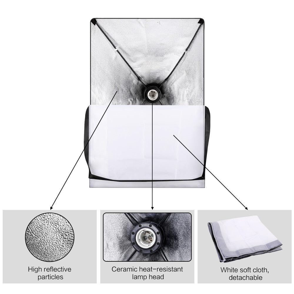 Photography Background Frame Support Softbox Lighting Kit - wonderfulandamazingstuff