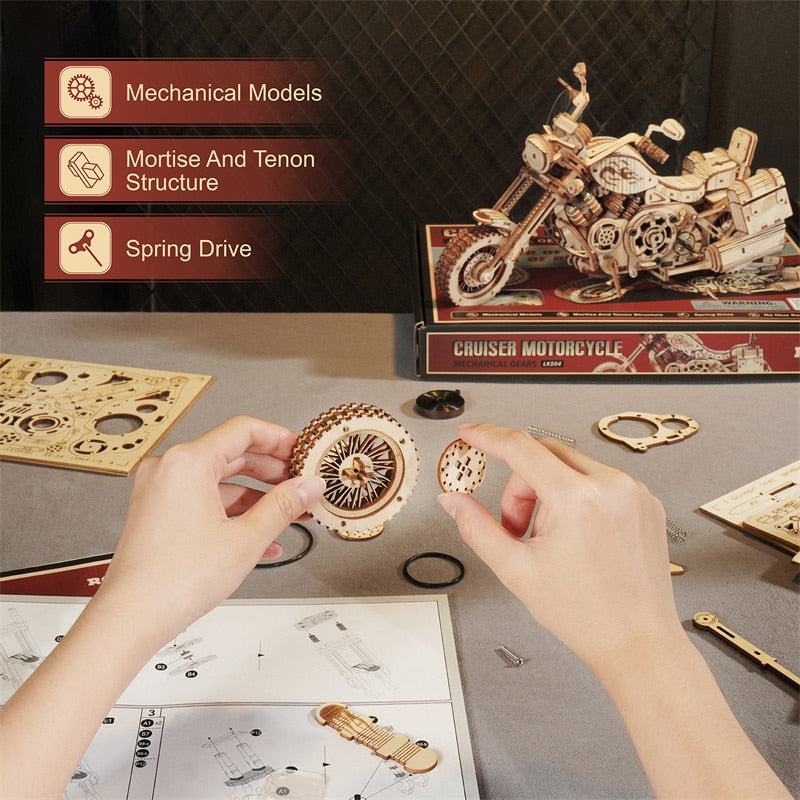 420 PCS Wooden Motorcycle Puzzle - wonderfulandamazingstuff