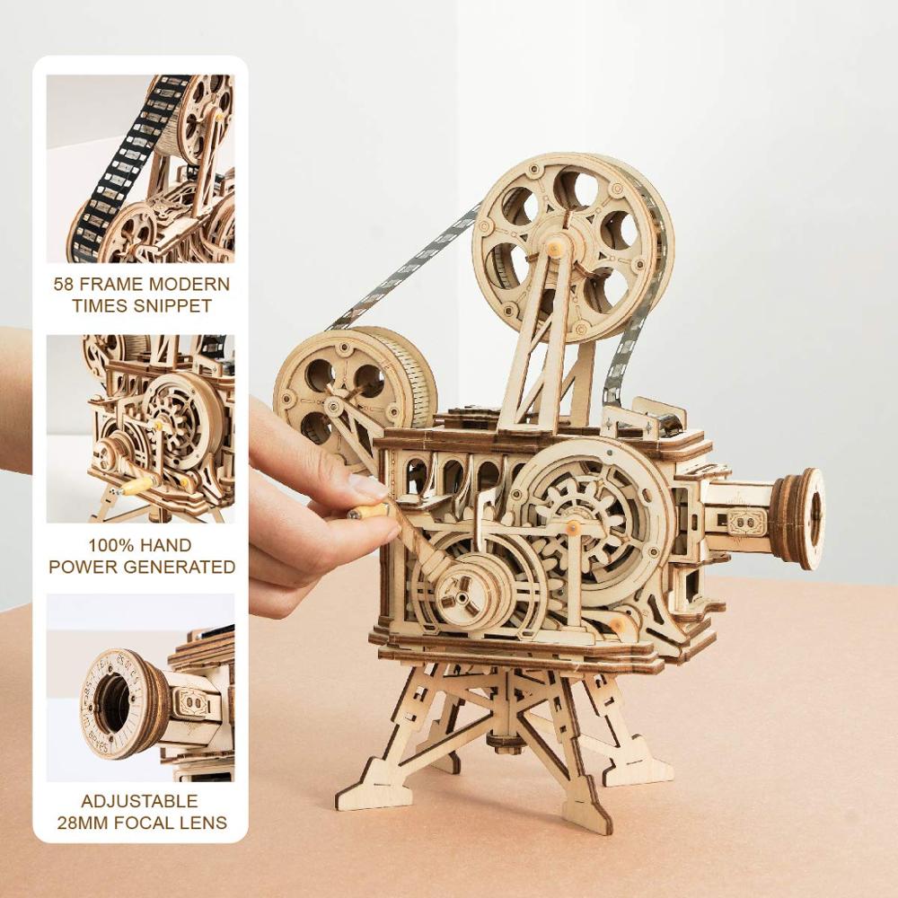 Hand Crank Projector 3D Wooden Puzzle - wonderfulandamazingstuff