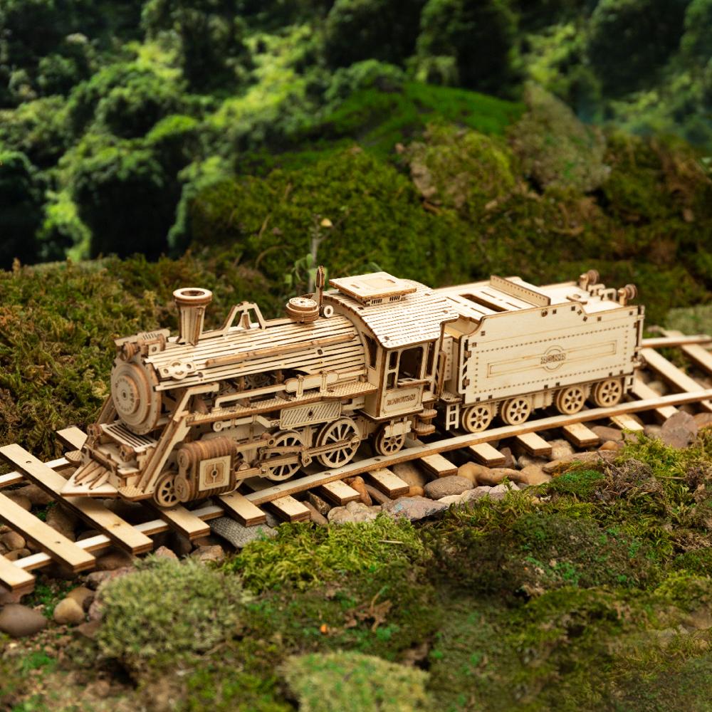 3D Wooden Puzzle with Movable Steam Train,Car & Jeep - wonderfulandamazingstuff