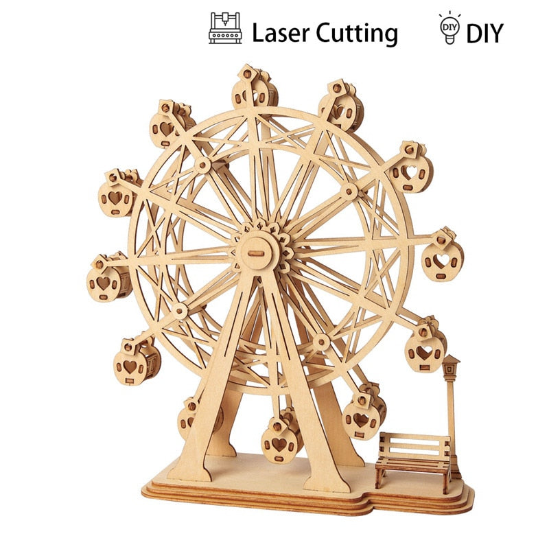 3D Wooden Ferris Wheel Puzzle - wonderfulandamazingstuff