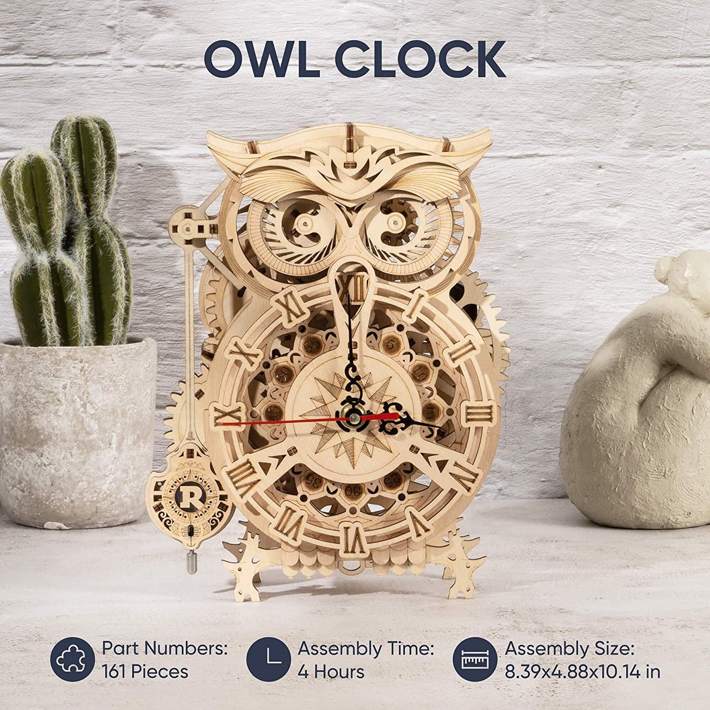 3D Wooden Owl Clock - wonderfulandamazingstuff