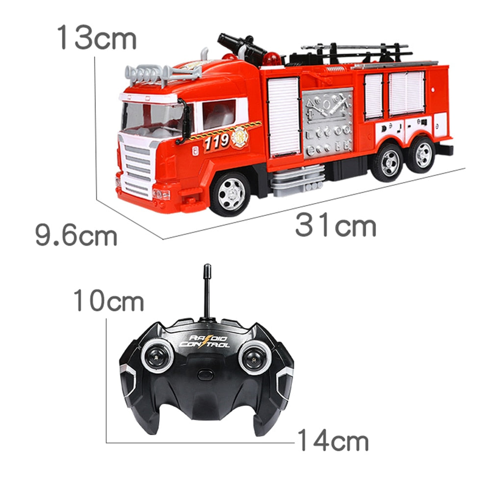 4channel Radio-controlled Fire Engine truck With Spray Function - wonderfulandamazingstuff