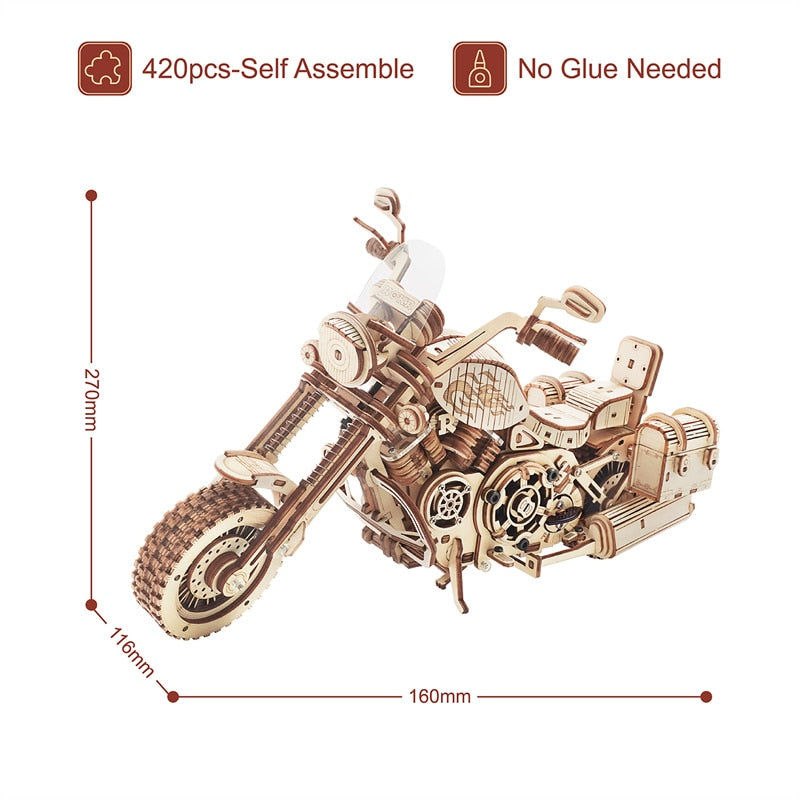 420 PCS Wooden Motorcycle Puzzle - wonderfulandamazingstuff