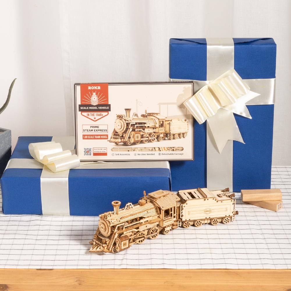 3D Wooden Puzzle with Movable Steam Train,Car & Jeep - wonderfulandamazingstuff