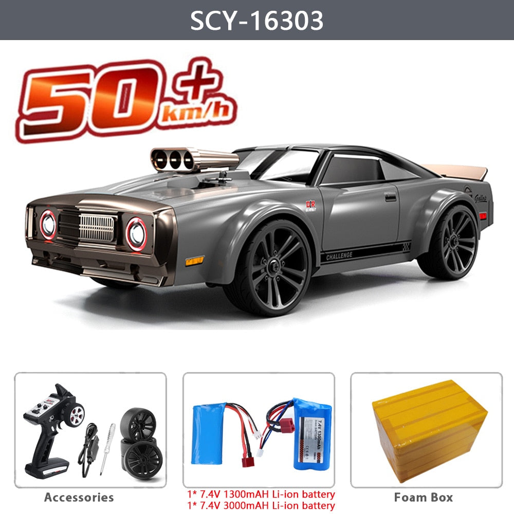 4WD LED Remote Control Muscle Drift Car - wonderfulandamazingstuff