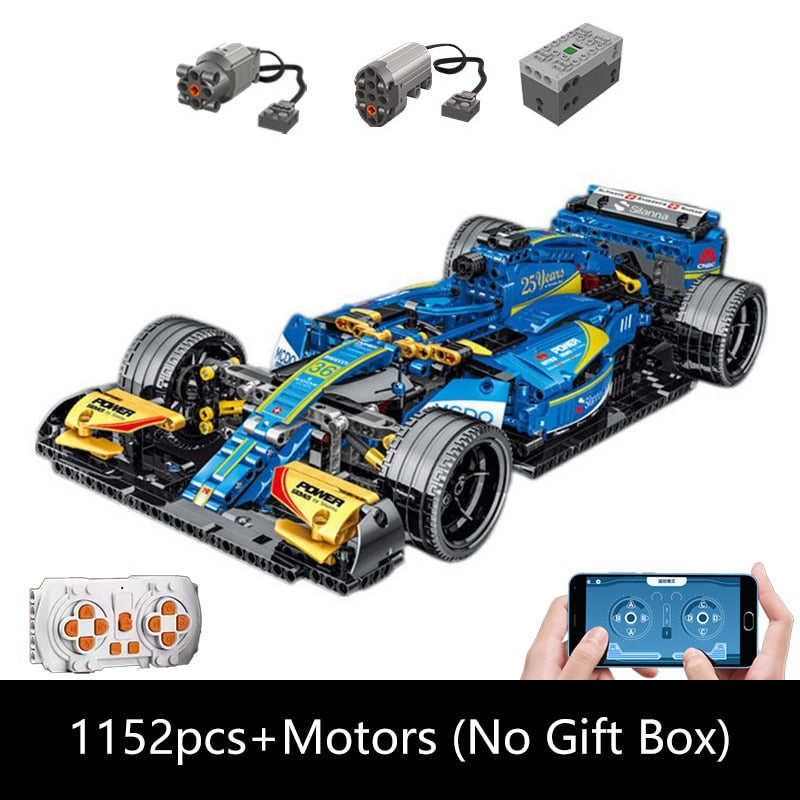 Remote Control Moter Power F1 Car Building Blocks Bricks - wonderfulandamazingstuff