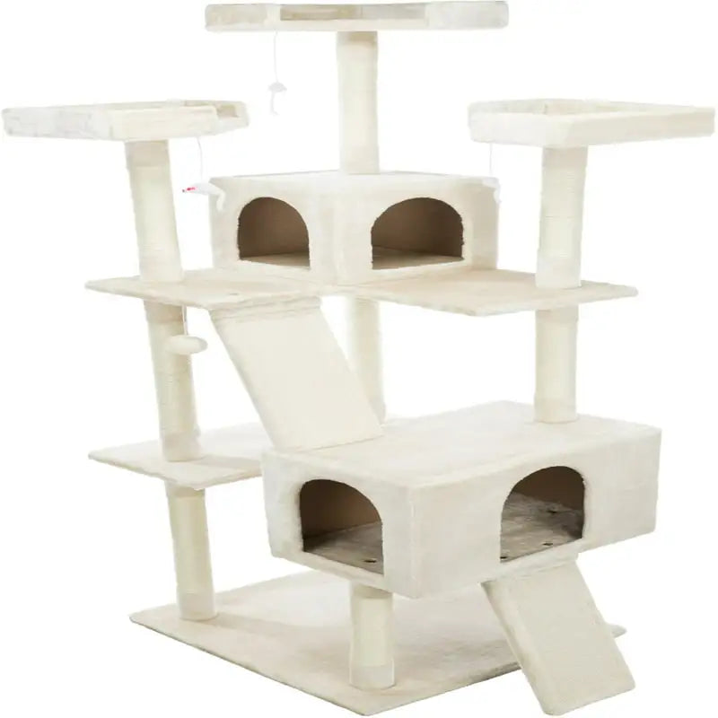 Gray Cat Tower 69in with 3 Columns & More - wonderfulandamazingstuff