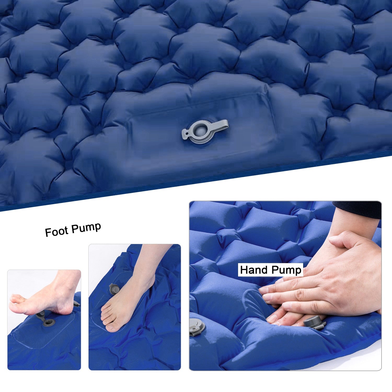 Inflatable Mattress Double/Single Camping Mat with Air Pillow - wonderfulandamazingstuff