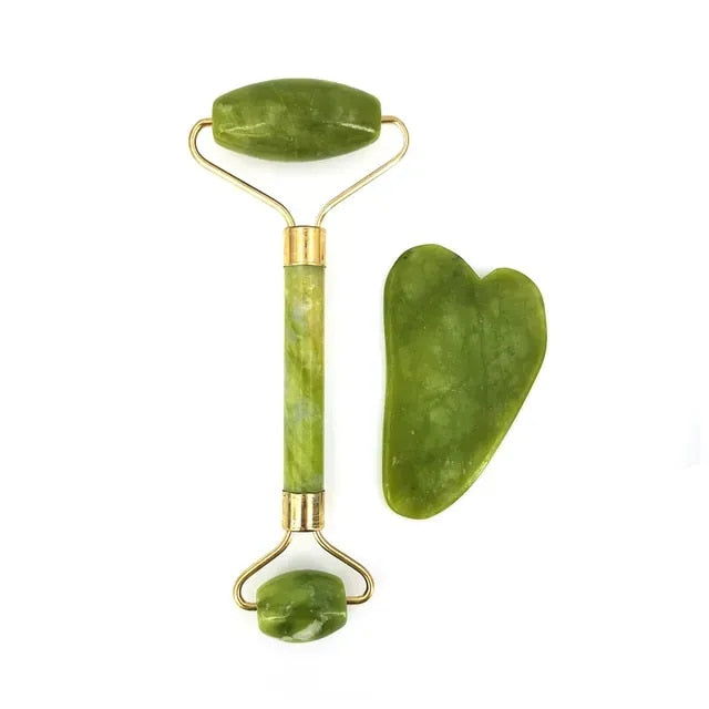 Massage Roller Double Head Jade Stone Face Lift - wonderfulandamazingstuff