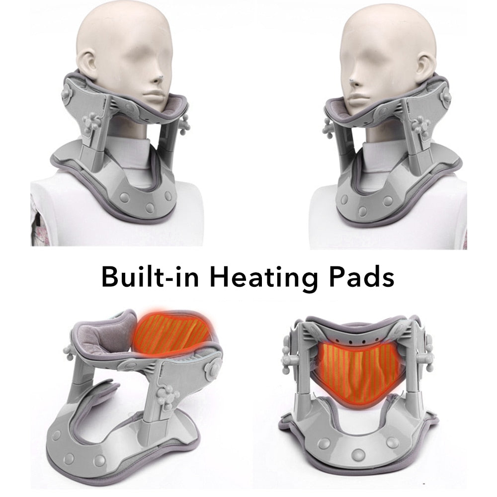 Heating Neck Stretch Collar Cervical Traction Hot Compression - wonderfulandamazingstuff