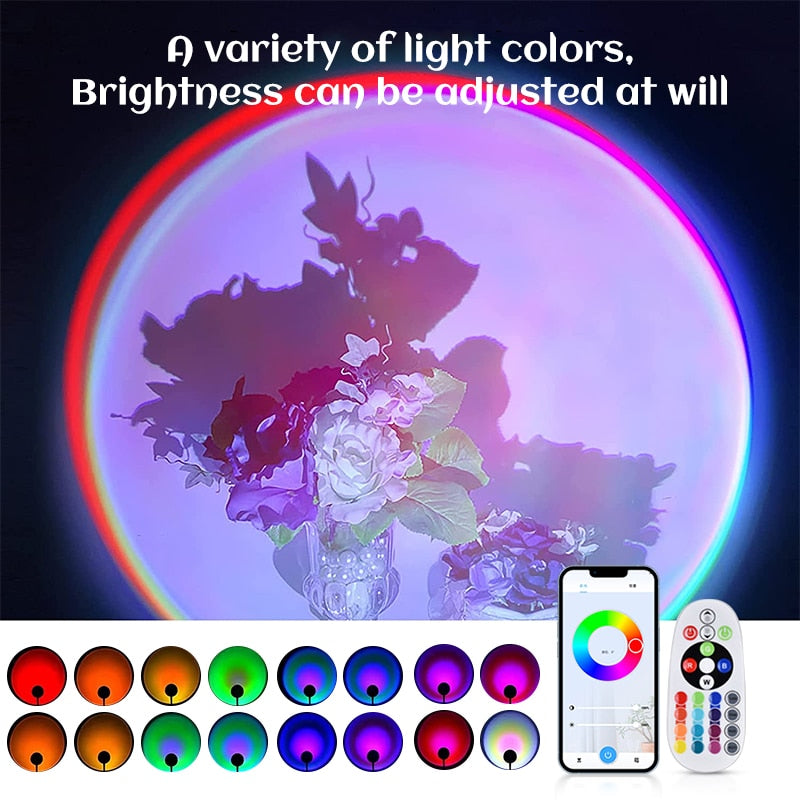 Sunset Rainbow Lamp WiFi RGB Remote Control - wonderfulandamazingstuff