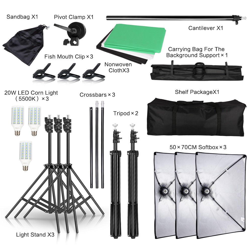 Photography Background Frame Support Softbox Lighting Kit - wonderfulandamazingstuff