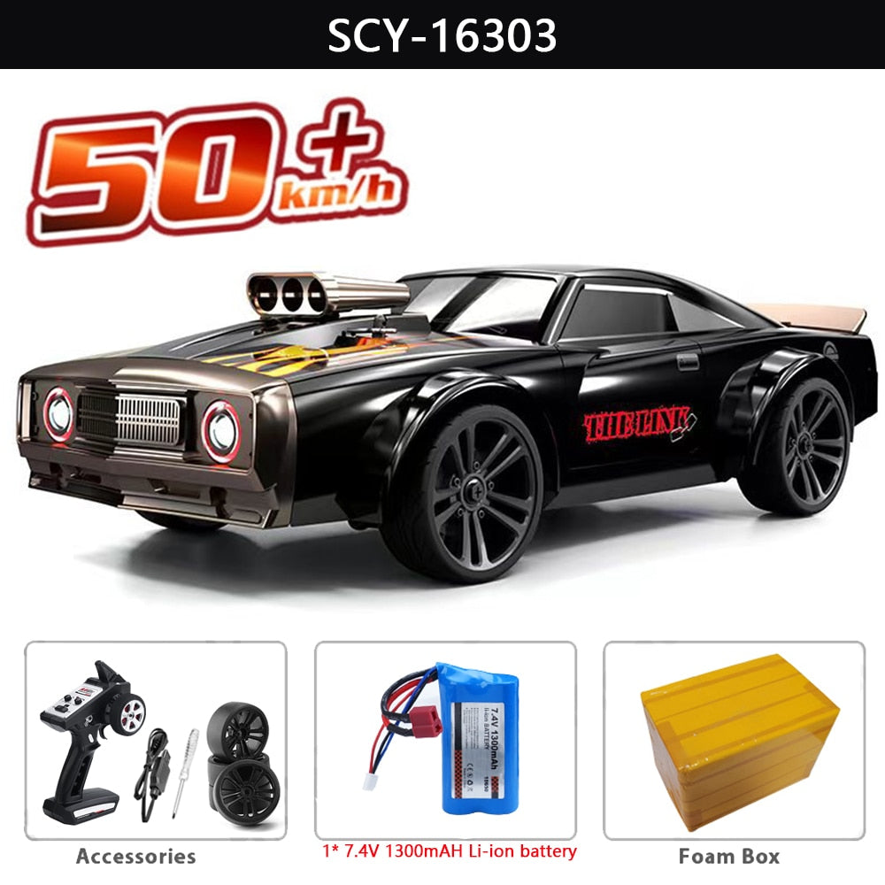 4WD LED Remote Control Muscle Drift Car - wonderfulandamazingstuff