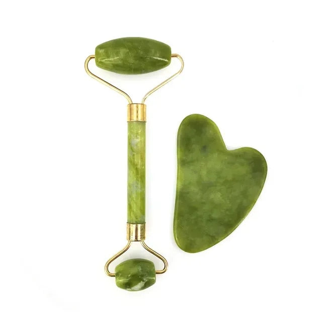 Massage Roller Double Head Jade Stone Face Lift - wonderfulandamazingstuff