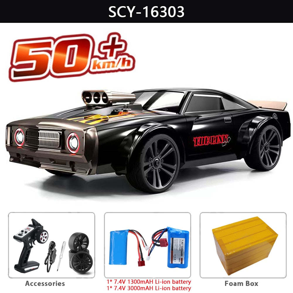 4WD LED Remote Control Muscle Drift Car - wonderfulandamazingstuff