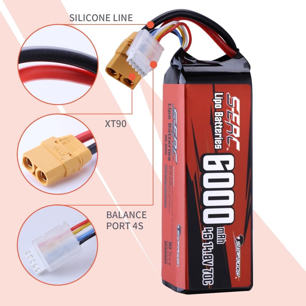 Lipo Battery 14.8V 6000mAh 7300mAh - wonderfulandamazingstuff