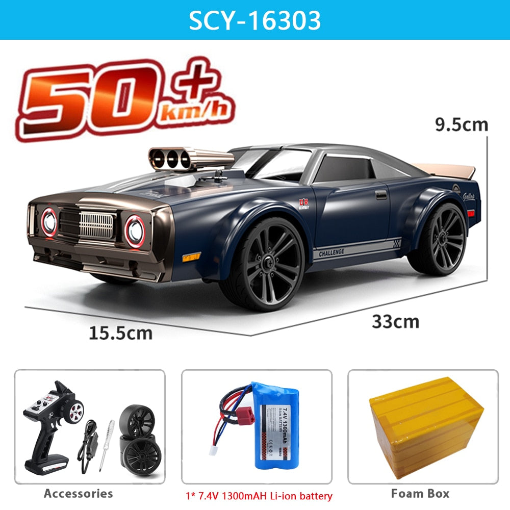 4WD LED Remote Control Muscle Drift Car - wonderfulandamazingstuff