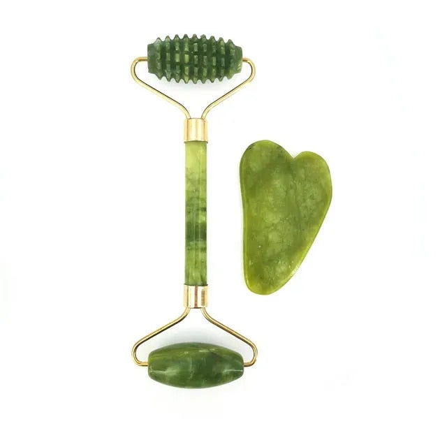 Massage Roller Double Head Jade Stone Face Lift - wonderfulandamazingstuff