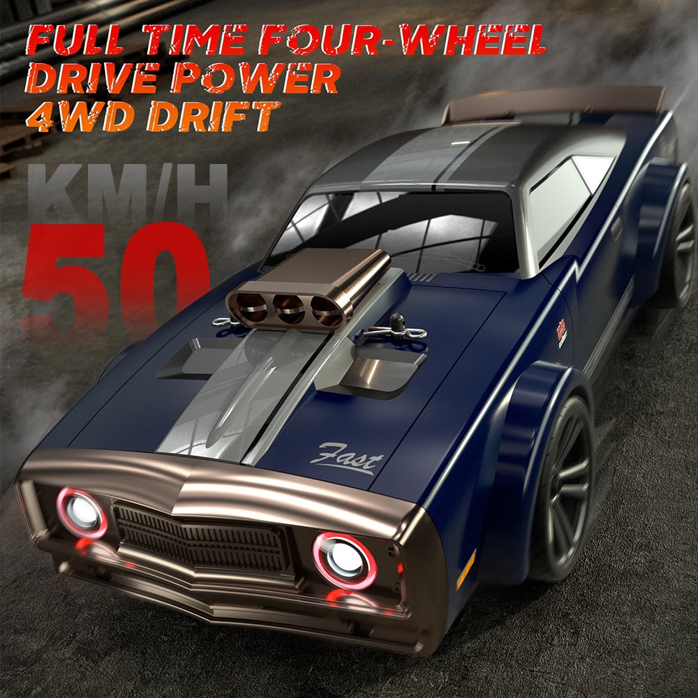 4WD LED Remote Control Muscle Drift Car - wonderfulandamazingstuff