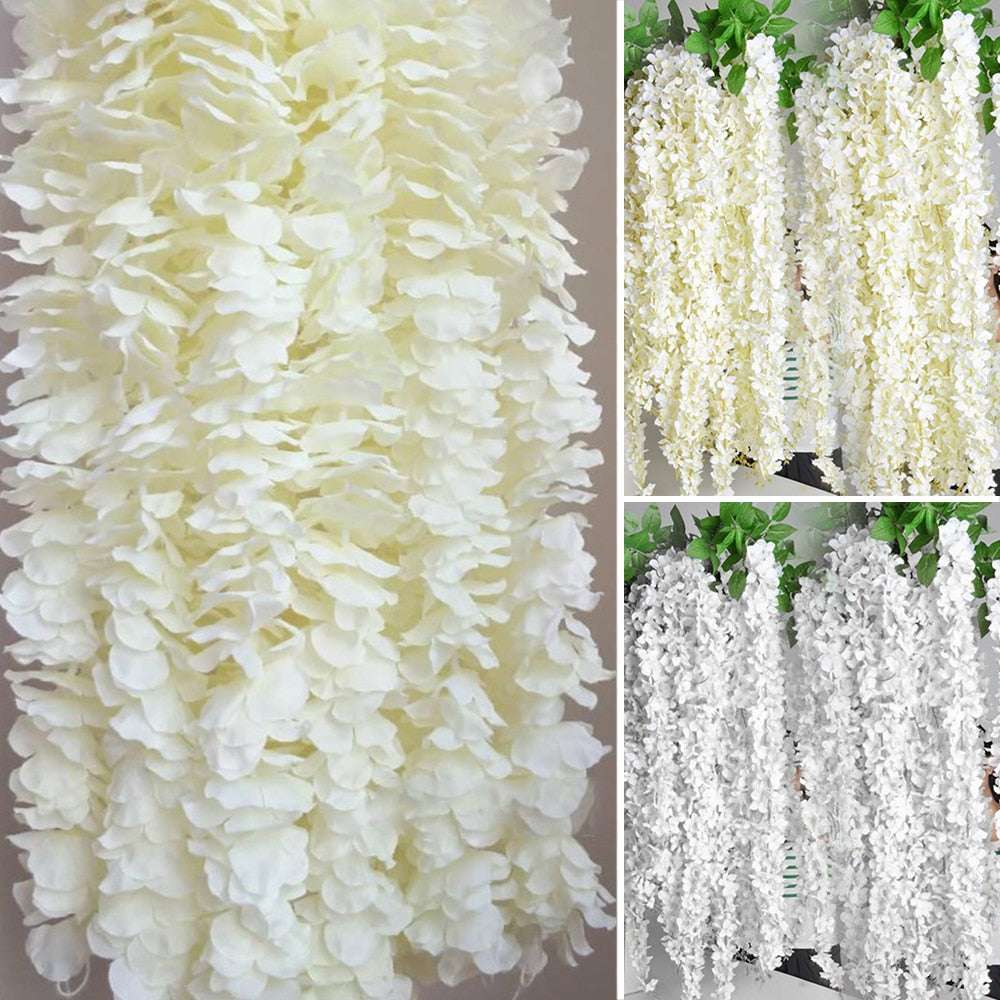 40/20Pcs Artificial Wisteria Silk Flowers Hanging Garland - wonderfulandamazingstuff