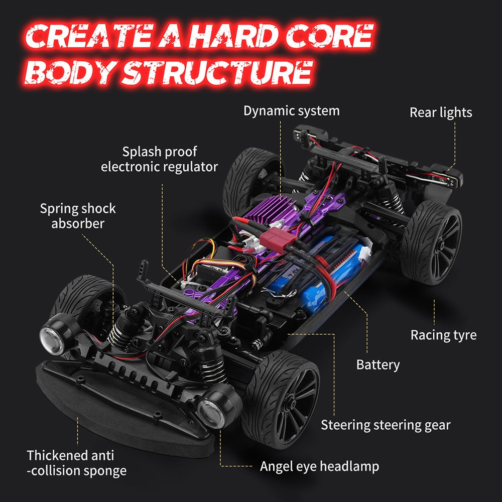 4WD LED Remote Control Muscle Drift Car - wonderfulandamazingstuff