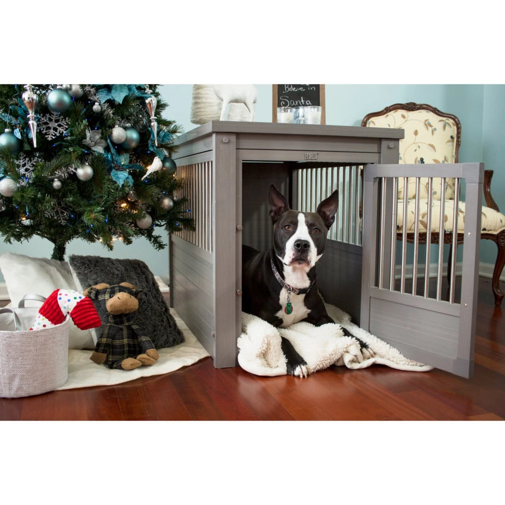 Dog Crate End Table - Grey Large - wonderfulandamazingstuff