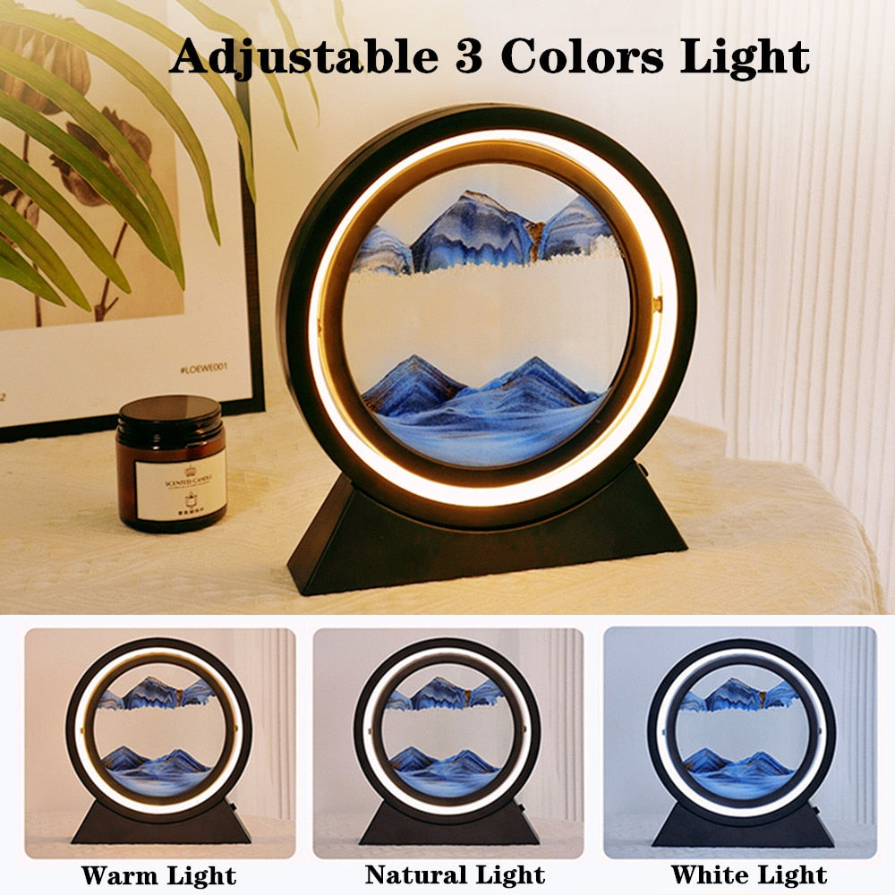 3D Hourglass Quicksand Table Lamp - wonderfulandamazingstuff