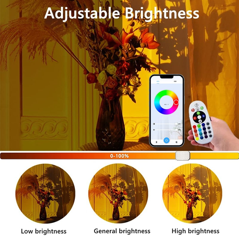 Sunset Rainbow Lamp WiFi RGB Remote Control - wonderfulandamazingstuff