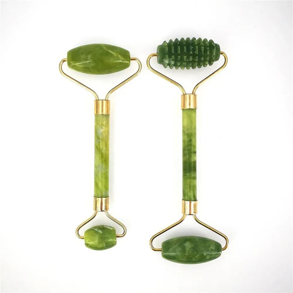 Massage Roller Double Head Jade Stone Face Lift - wonderfulandamazingstuff