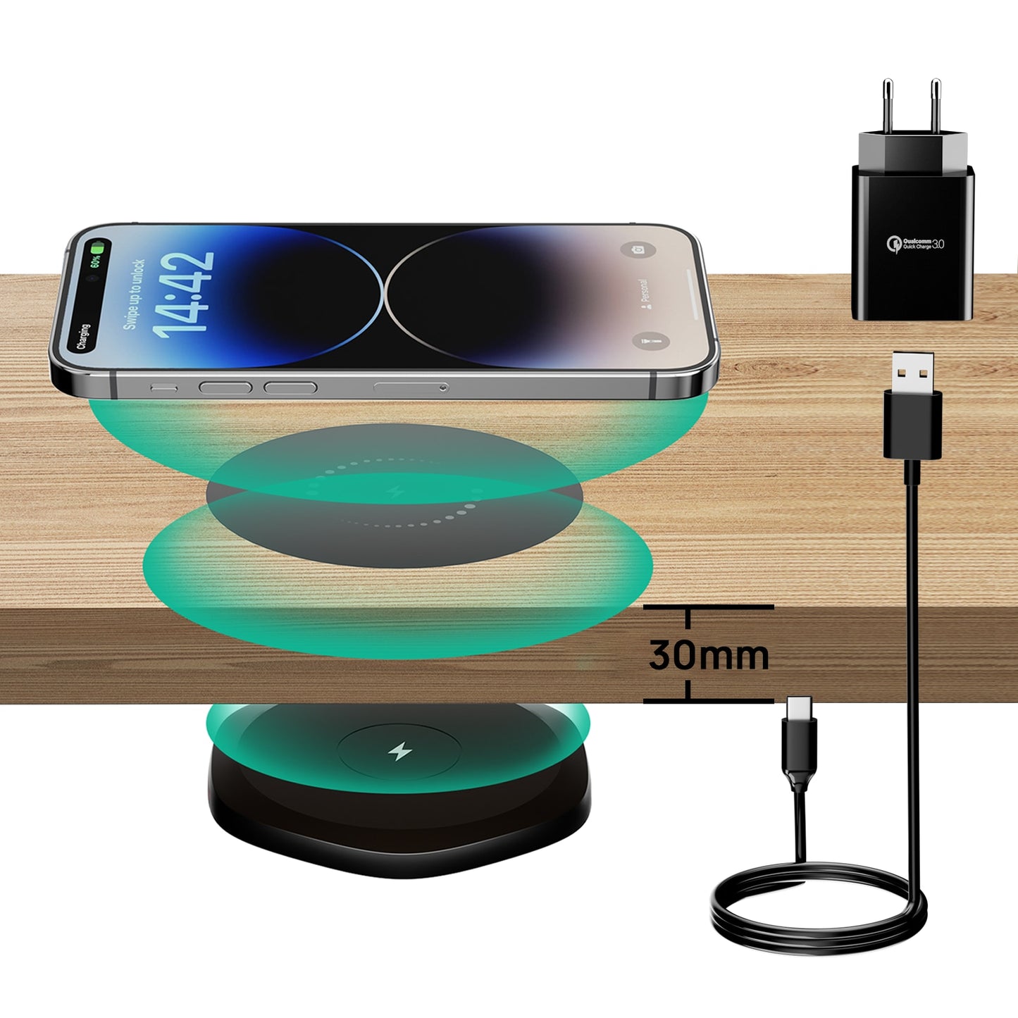 Invisible Wireless Under Table Charger-iPhone - wonderfulandamazingstuff