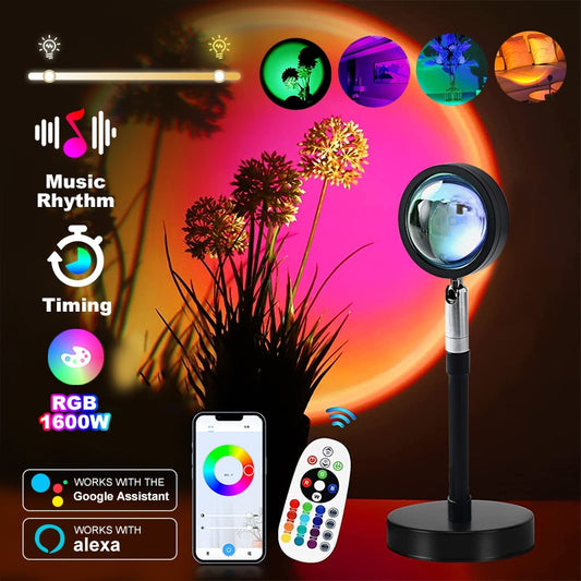 Sunset Rainbow Lamp WiFi RGB Remote Control - wonderfulandamazingstuff