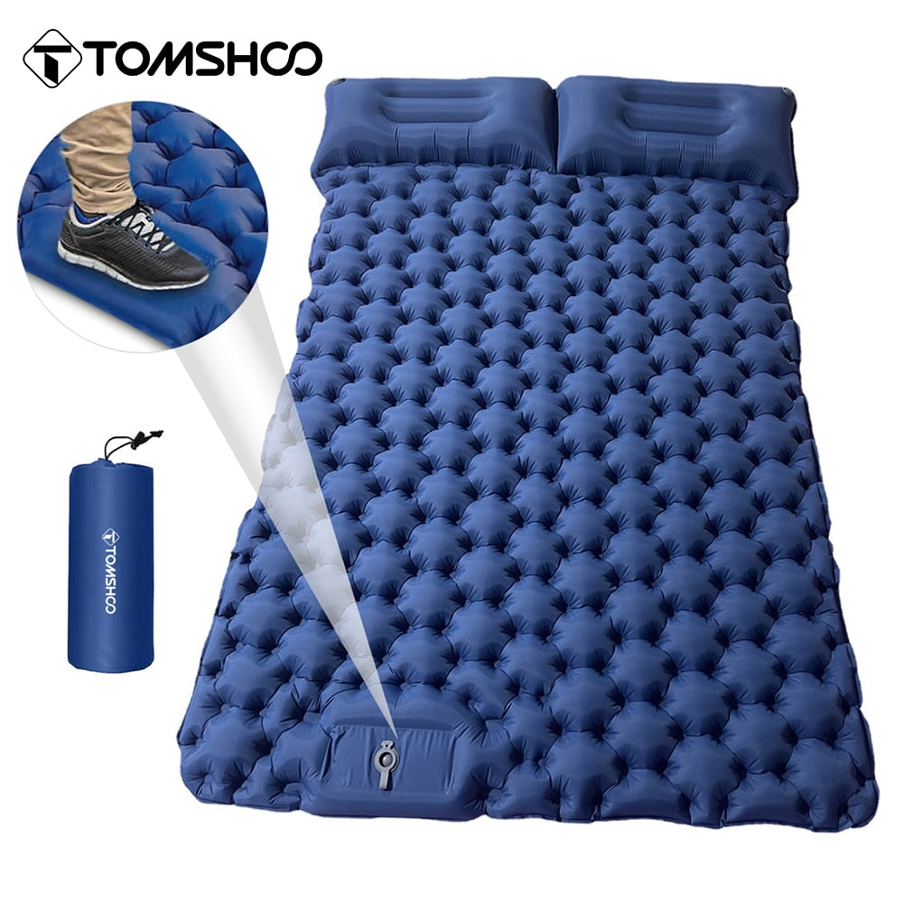 Inflatable Mattress Double/Single Camping Mat with Air Pillow - wonderfulandamazingstuff